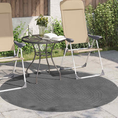 vidaXL Indoor and Outdoor Rug PALMERAS Anthracite Ø 120 CM Polyester 3