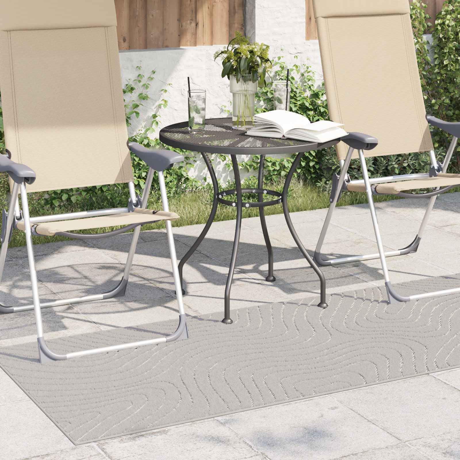 vidaXL Indoor and Outdoor Rug PALMERAS Cream 150 x 80 cm Polyester 3