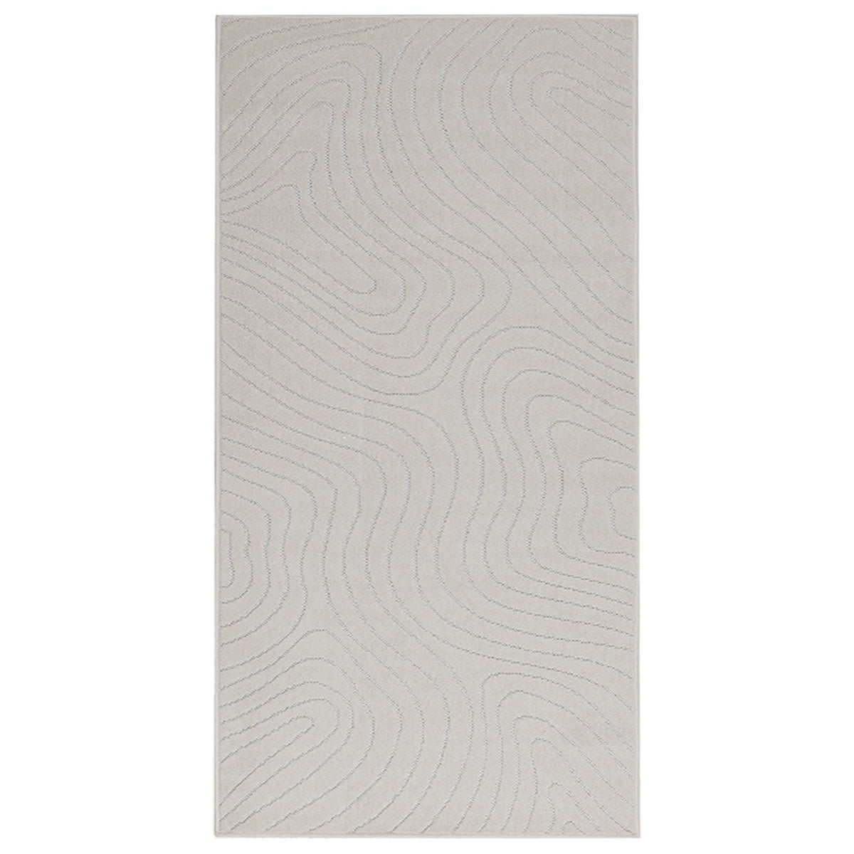 Indoor Outdoor Rug PALMERAS Polyester Waveform Cream