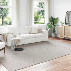 vidaXL Indoor and Outdoor Rug PALMERAS Polyester Waveform Cream