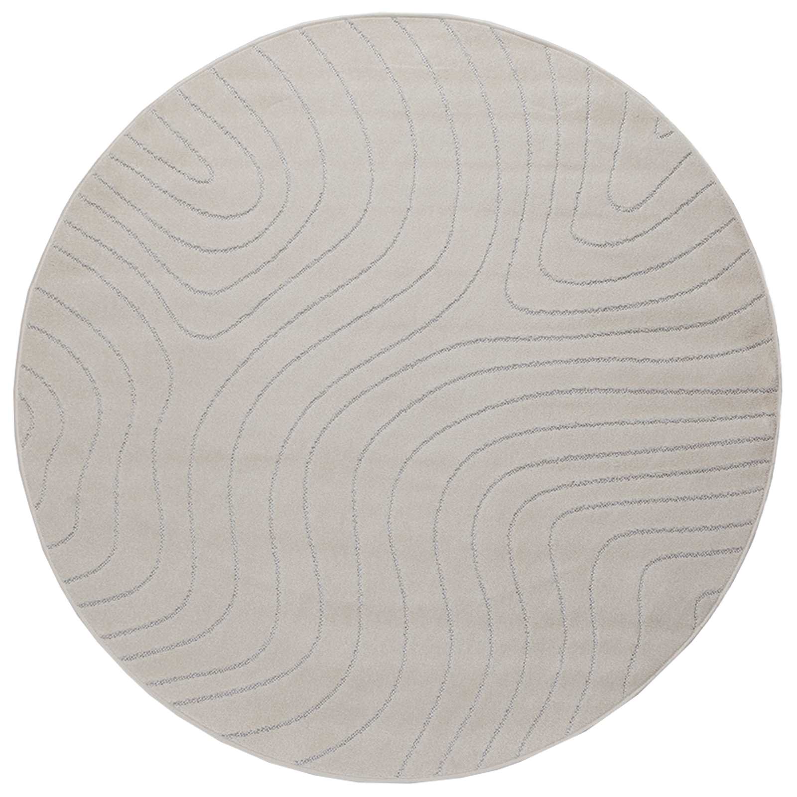 vidaXL Indoor and Outdoor Rug PALMERAS Cream Ø 120 CM Polyester 2