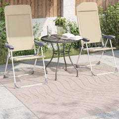vidaXL Indoor and Outdoor Rug PALMERAS Beige 120 x 120 cm Polyester 3