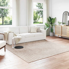 vidaXL Indoor and Outdoor Rug PALMERAS Polyester Waveform Beige