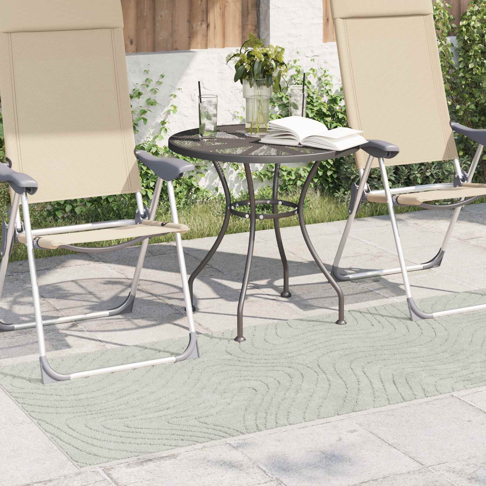 vidaXL Indoor and Outdoor Rug PALMERAS Green 80 x 150 cm Polyester 3