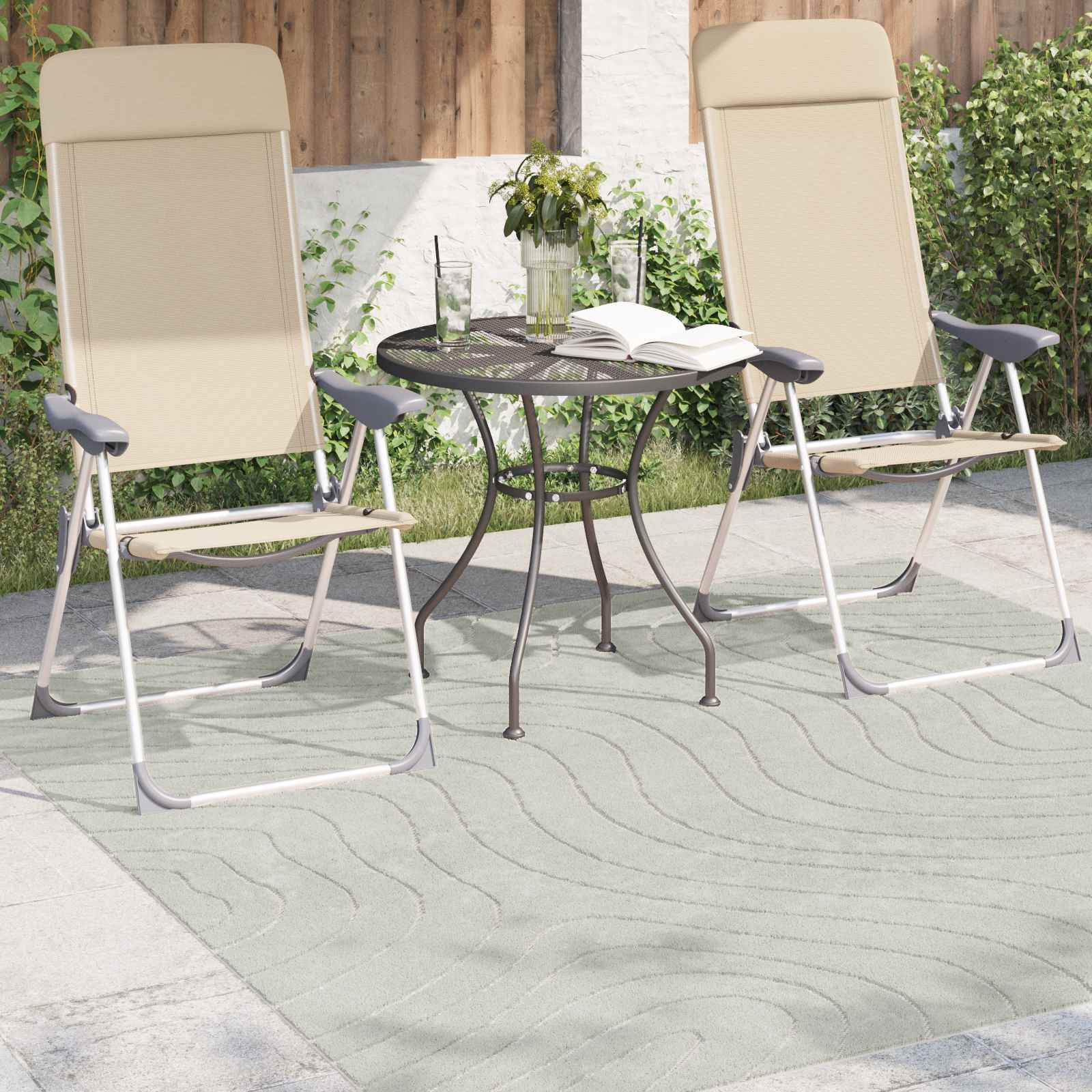 vidaXL Indoor and Outdoor Rug PALMERAS Green 120 x 120 cm Polyester 3
