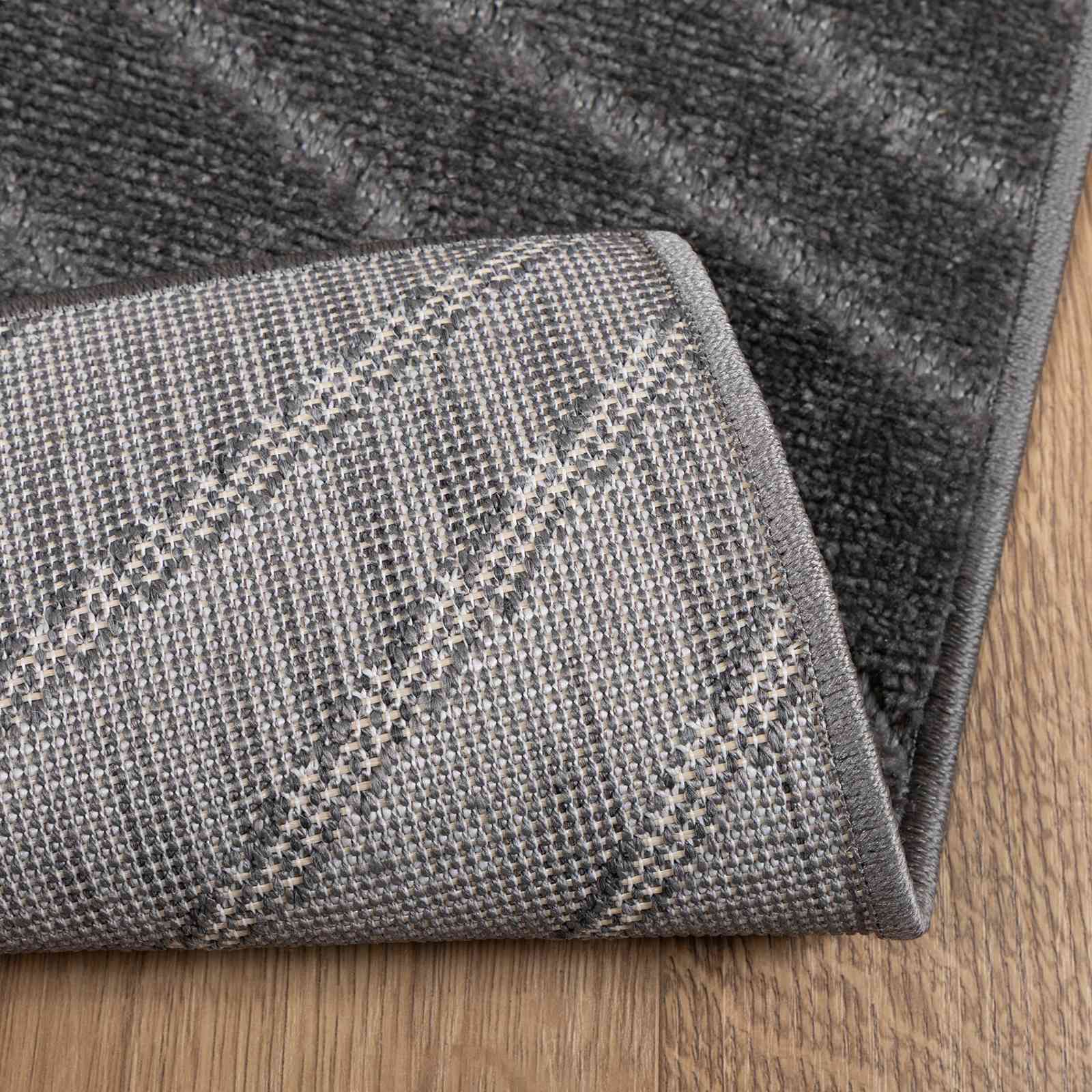 vidaXL Indoor and Outdoor Rug PALMERAS Anthracite 120 x 120 cm 4