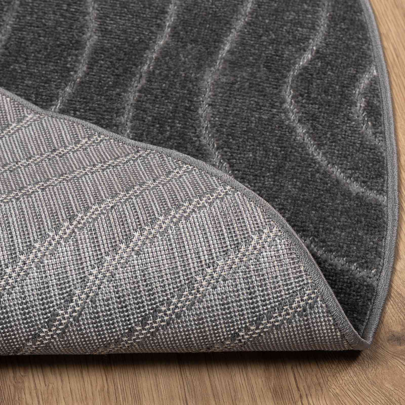 vidaXL Indoor and Outdoor Rug PALMERAS Anthracite Ø 160 CM Polyester 4