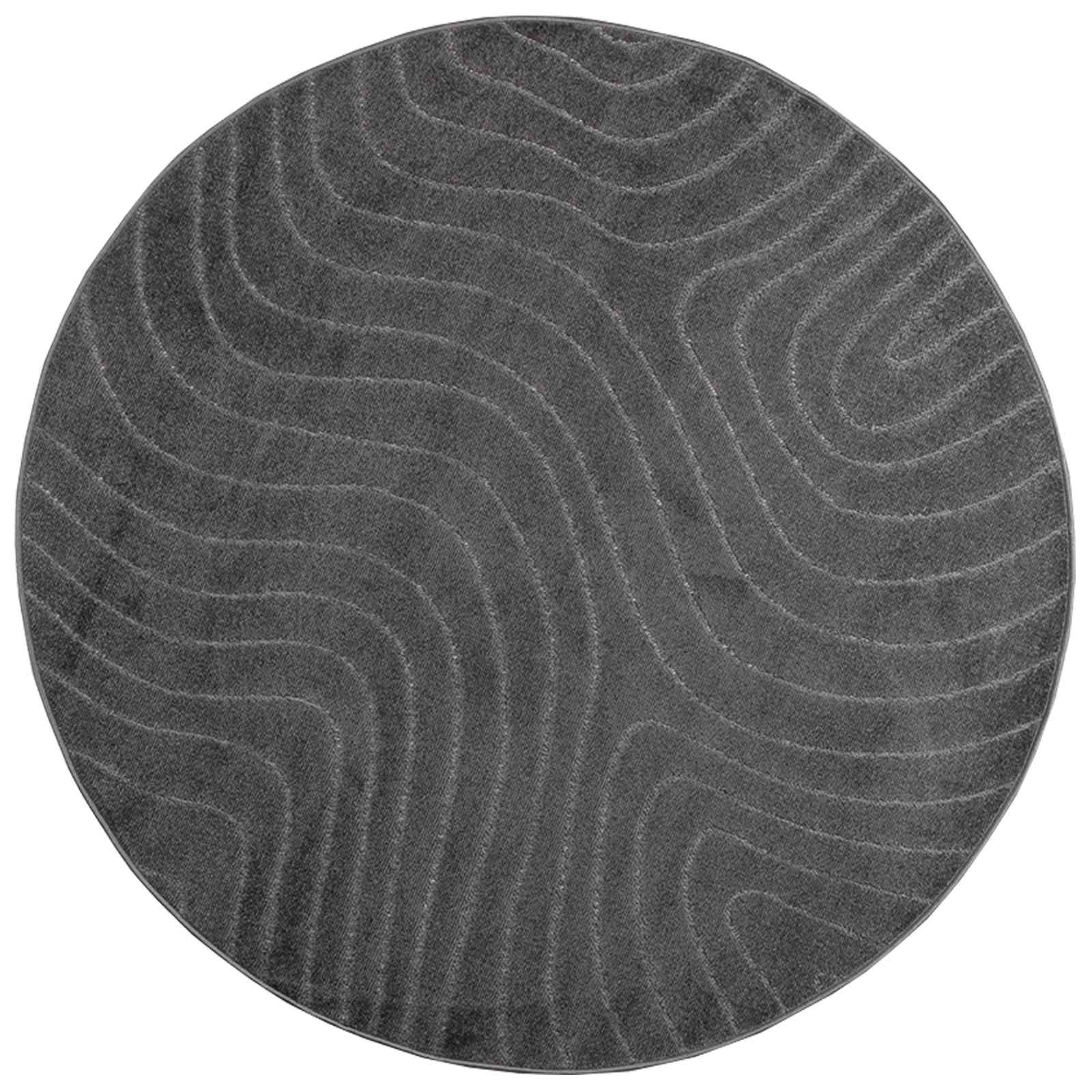 vidaXL Indoor and Outdoor Rug PALMERAS Anthracite Ø 160 CM Polyester 2