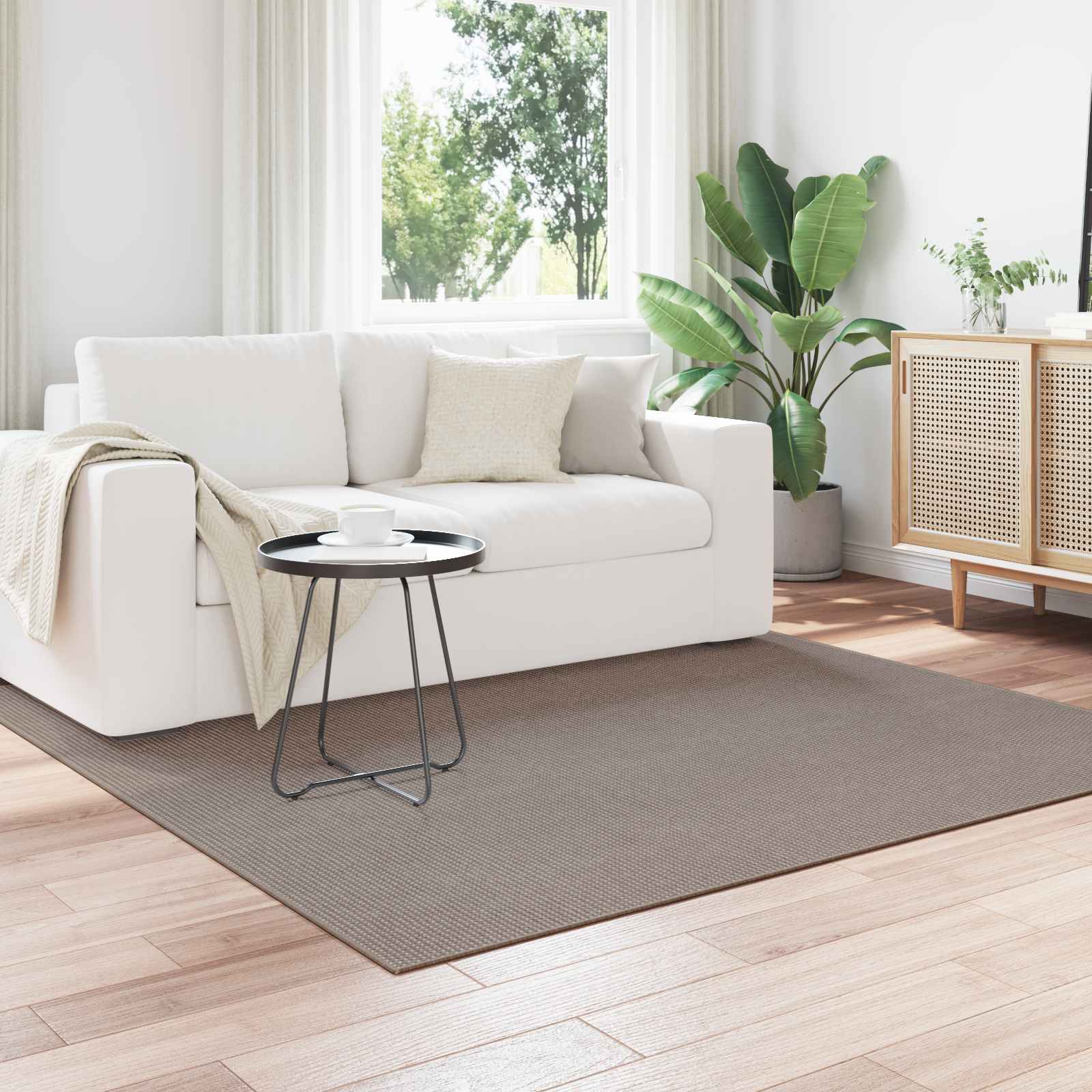 vidaXL Indoor Rug LUGO Taupe 120 x 120 cm Polyester 1