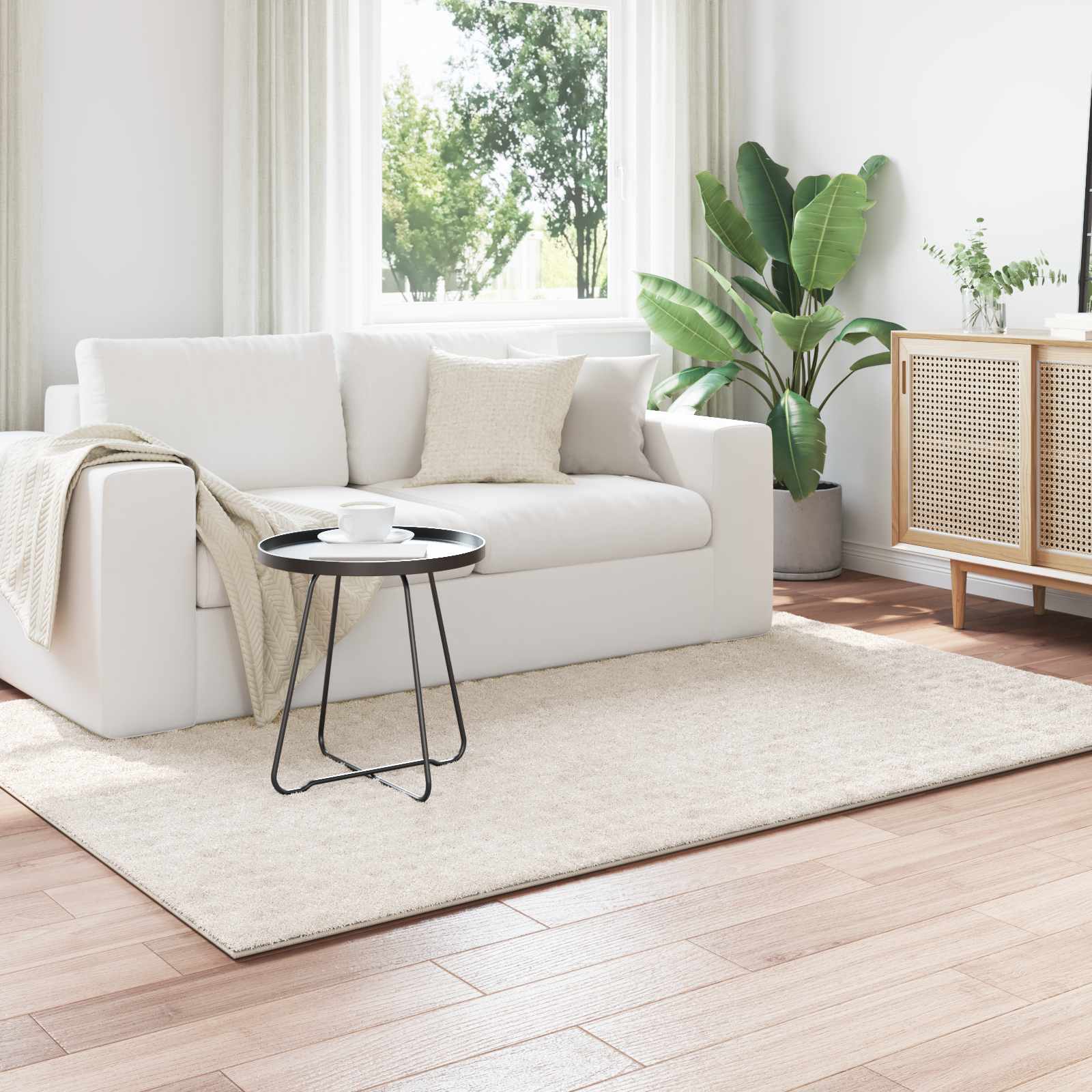 vidaXL Area Rugs Rectangular SIROLO Cream 200 x 140 cm Polyester 1