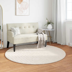 vidaXL Area Rugs Round SIROLO Cream Ø 120 CM Polyester 1