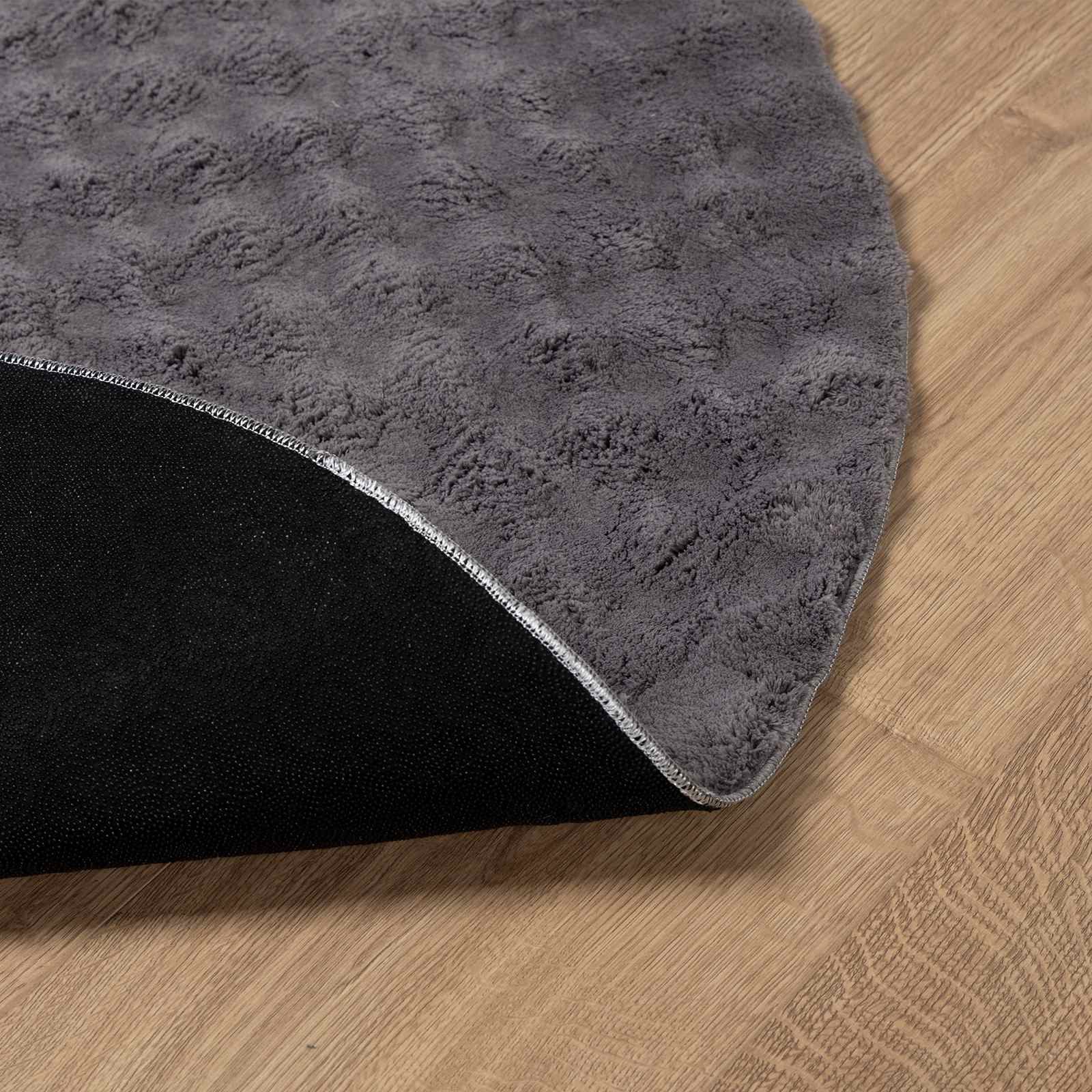 vidaXL Area Rugs Round SIROLO Anthracite Ø 160 CM Polyester 4