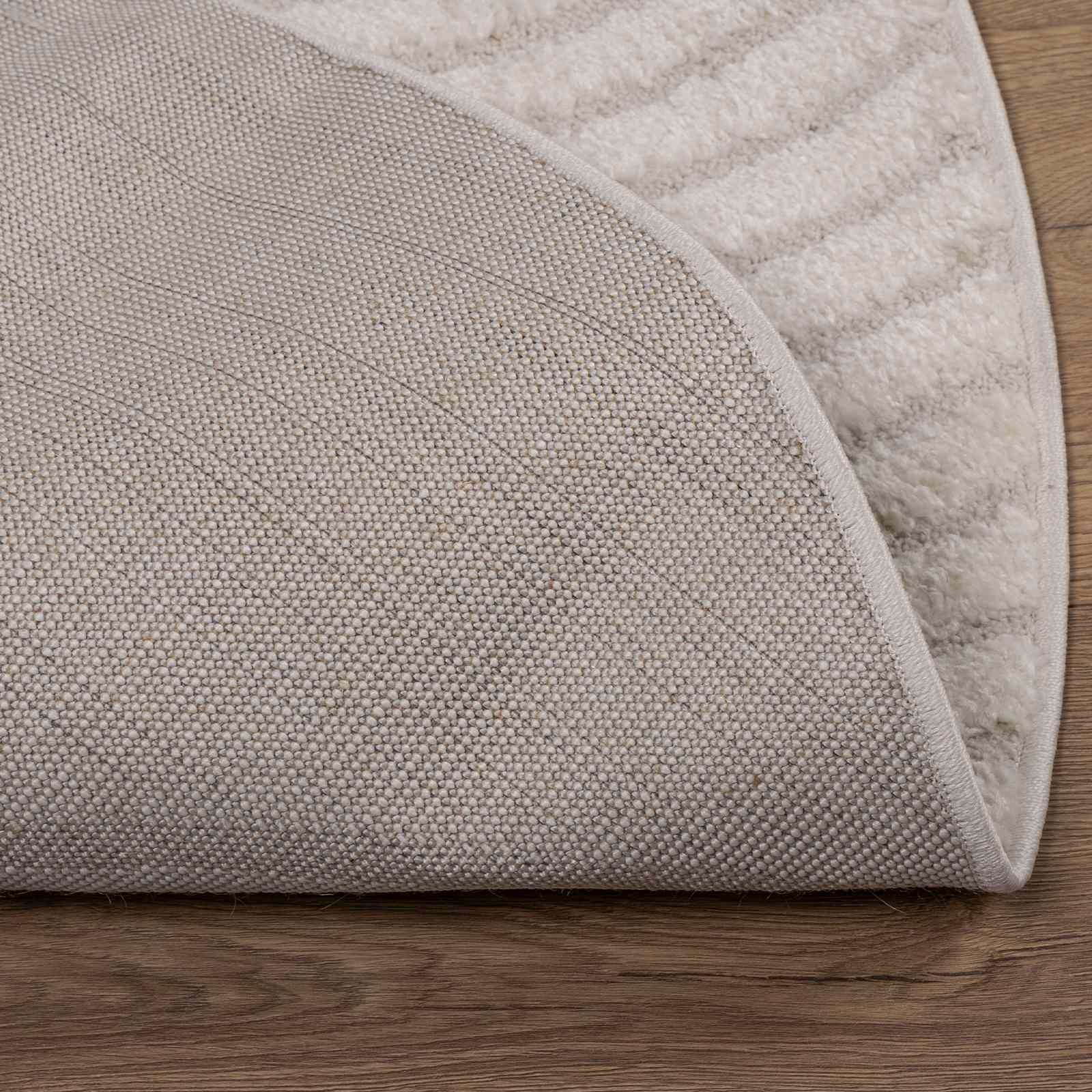 vidaXL Indoor Rug GALATI Cream Ø 120 CM Polyester 4
