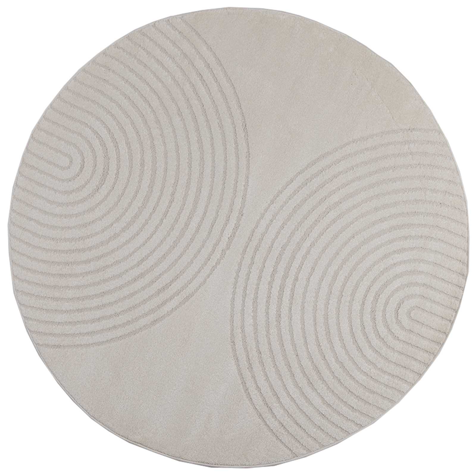vidaXL Indoor Rug GALATI Cream Ø 120 CM Polyester 2