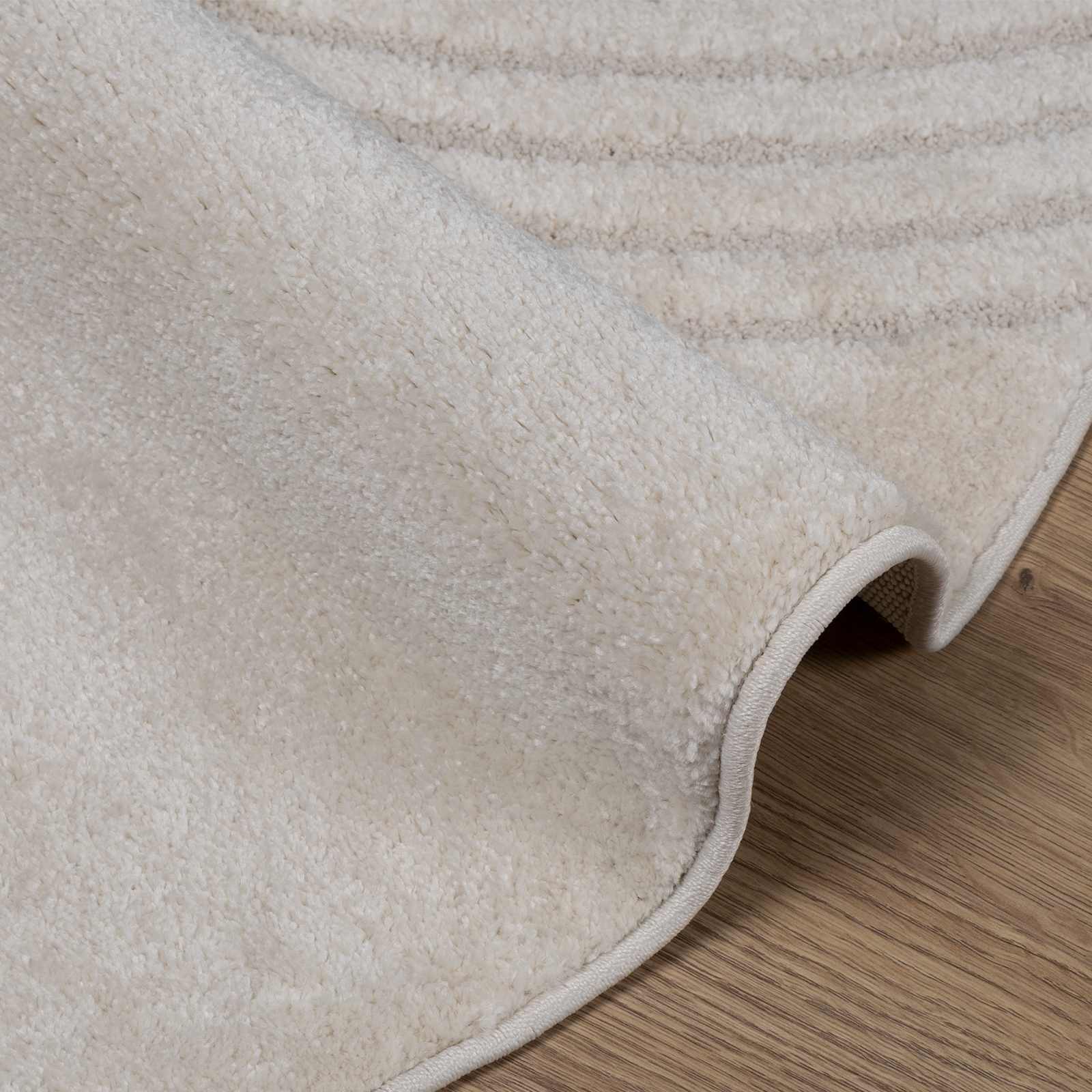 vidaXL Indoor Rug GALATI Cream Ø 160 CM Polyester 5
