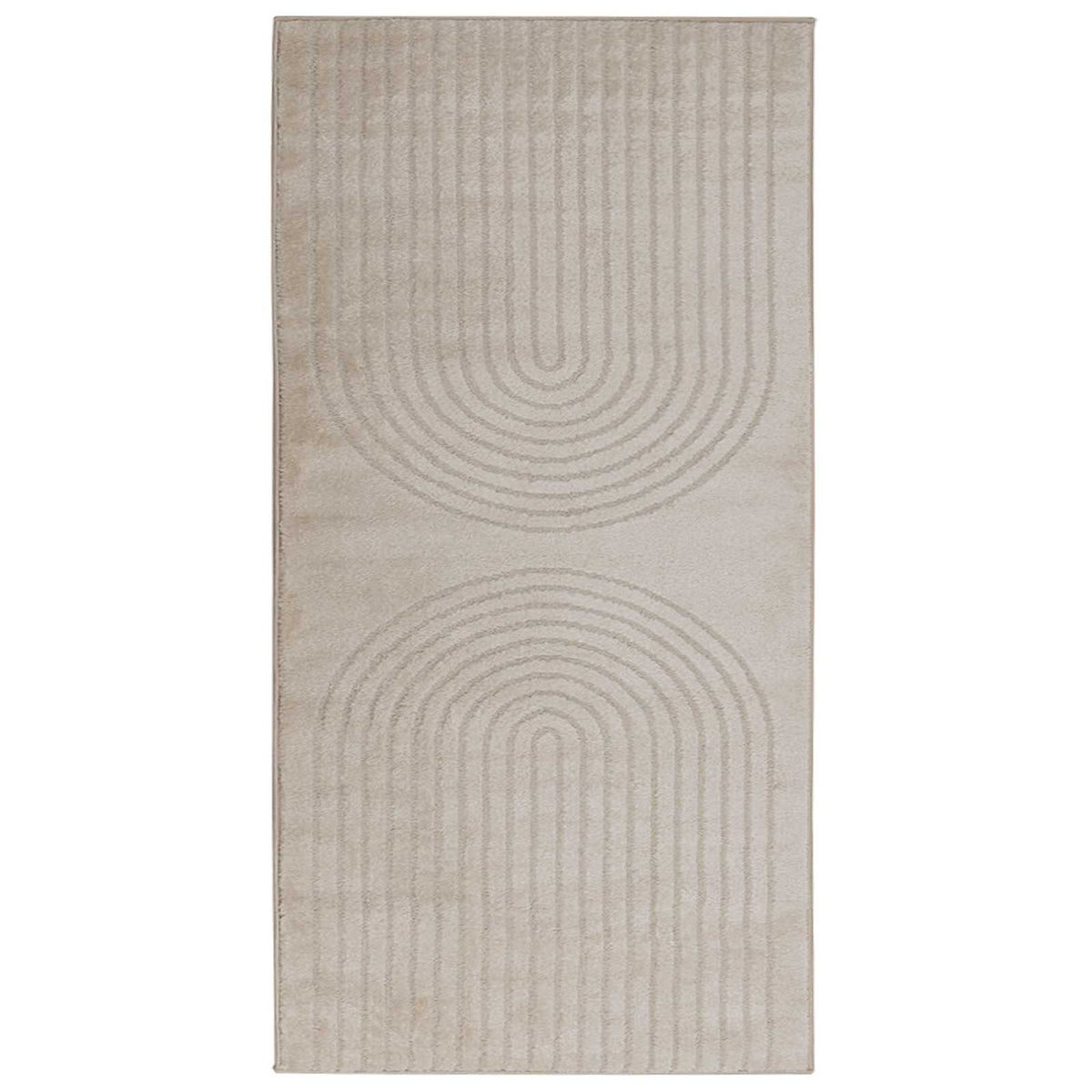Indoor Rug GALATI Polyester Beige 80 x 150 cm