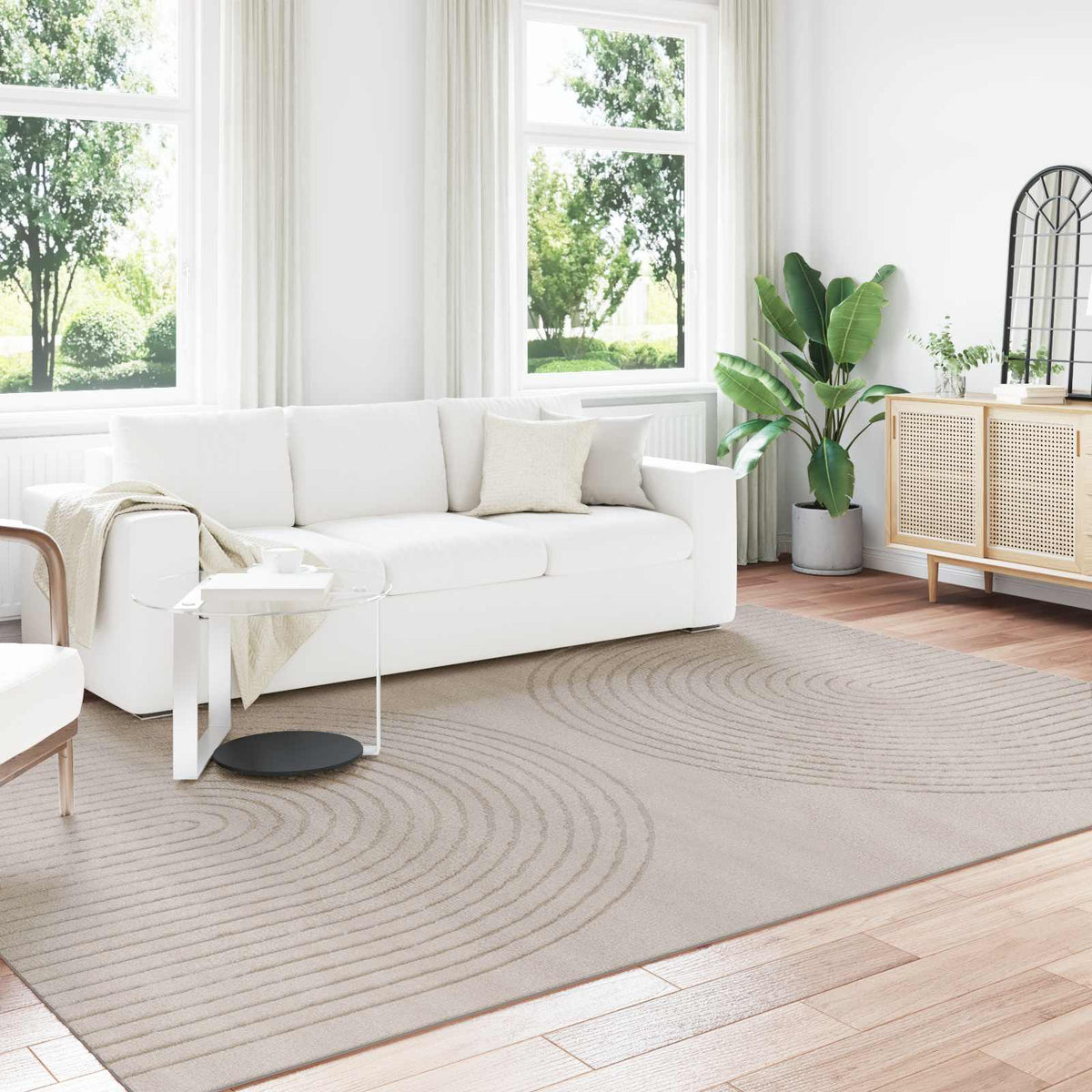 vidaXL Indoor Rug GALATI Polyester Beige