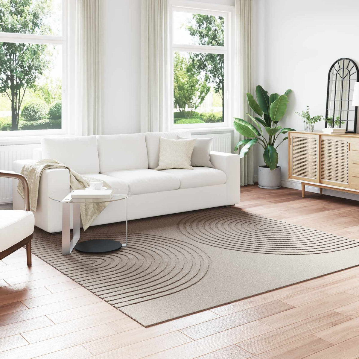 vidaXL Indoor Rug GALATI Polyester Beige
