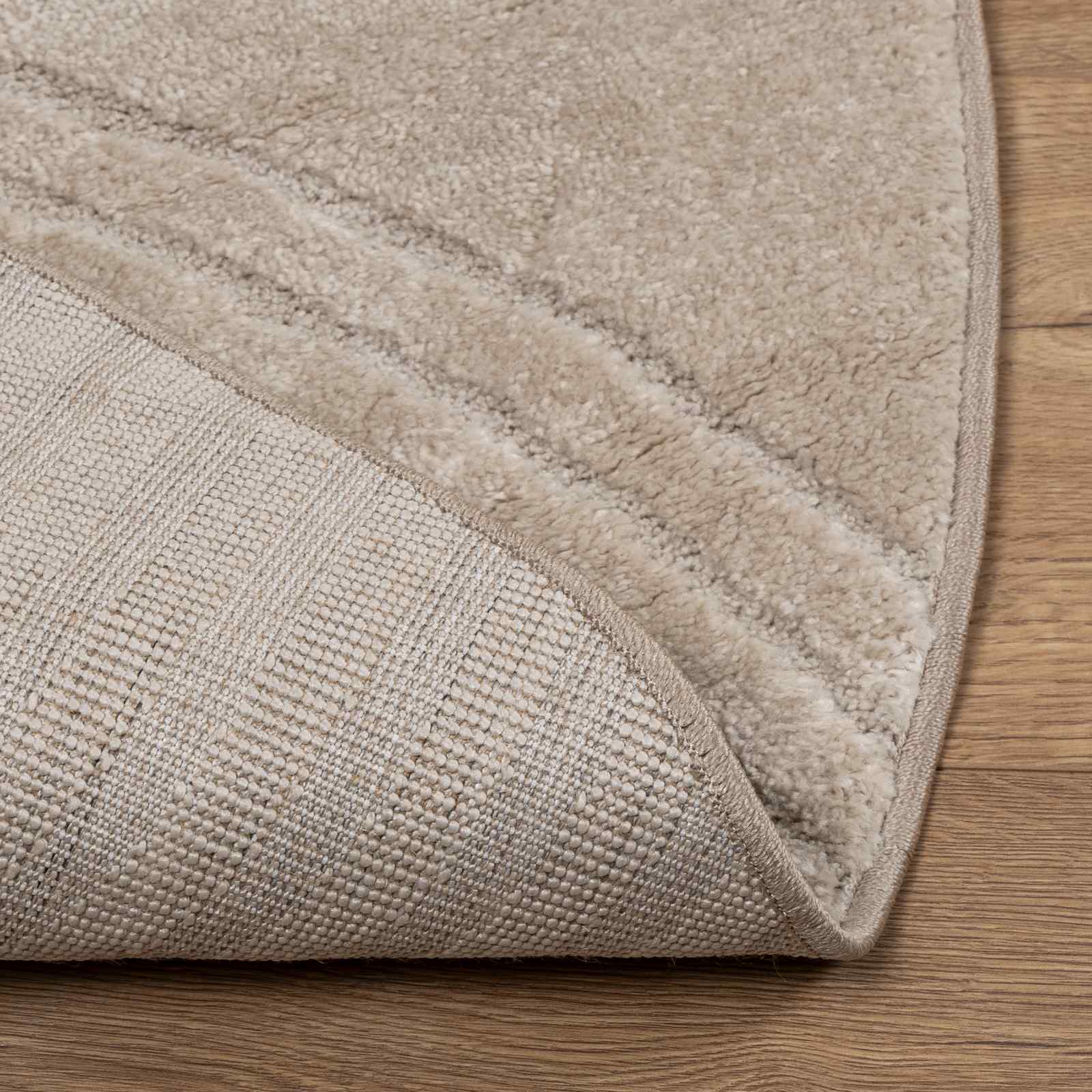 vidaXL Indoor Rug GALATI Beige Ø 160 CM Polyester 4