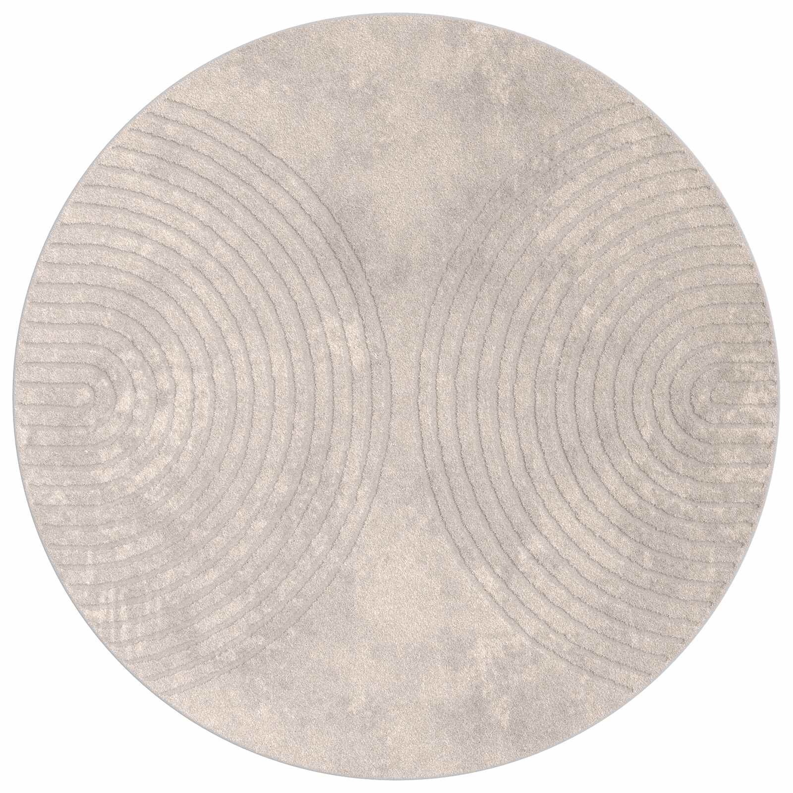 vidaXL Indoor Rug GALATI Beige Ø 160 CM Polyester 2