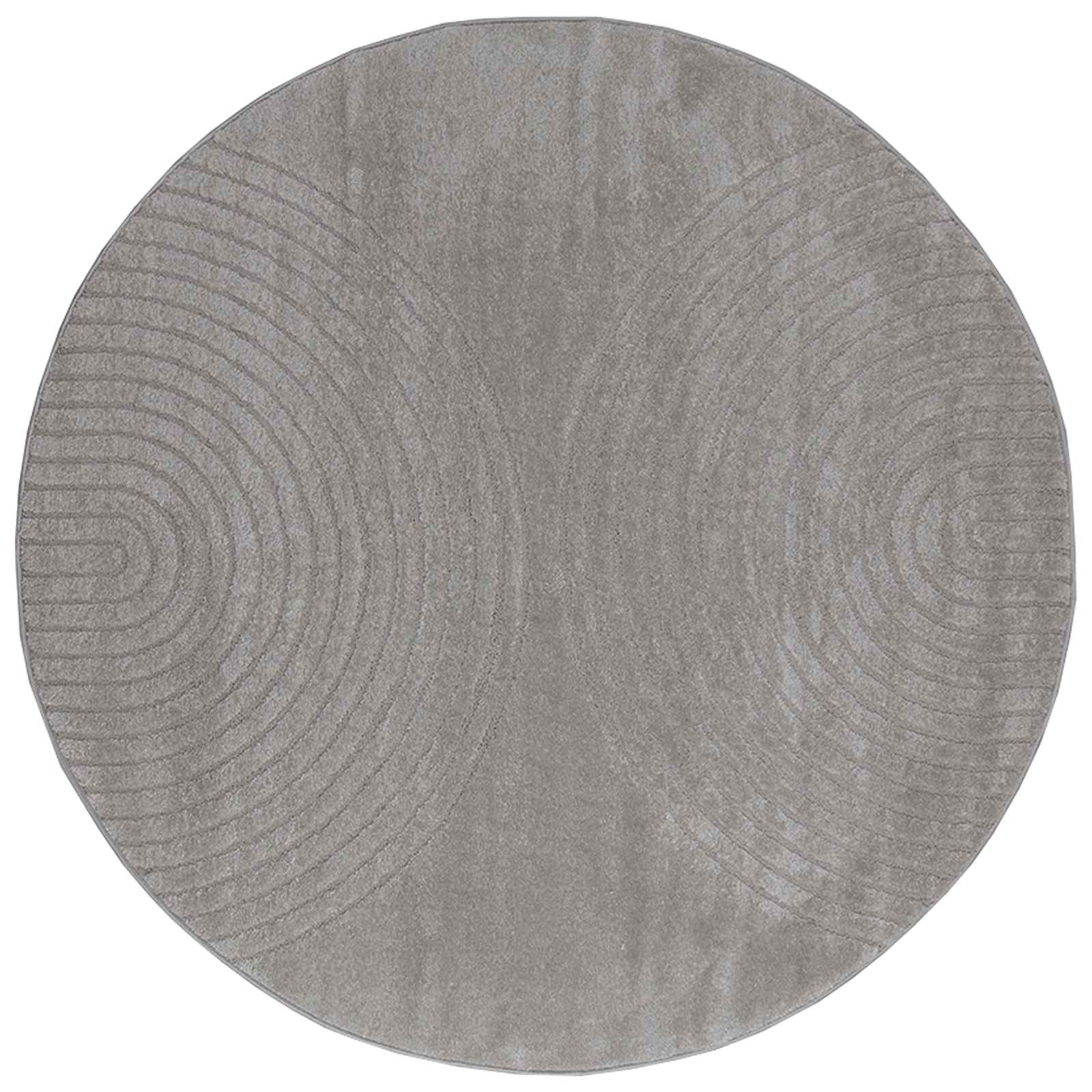vidaXL Indoor Rug GALATI Grey Ø 120 CM Polyester 2