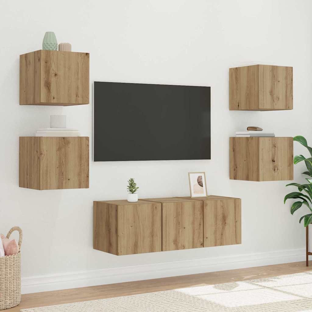vidaXL TV Wall Cabinet 30.5 x 35 x 30 cm Artisian Oak Engineered Wood 6