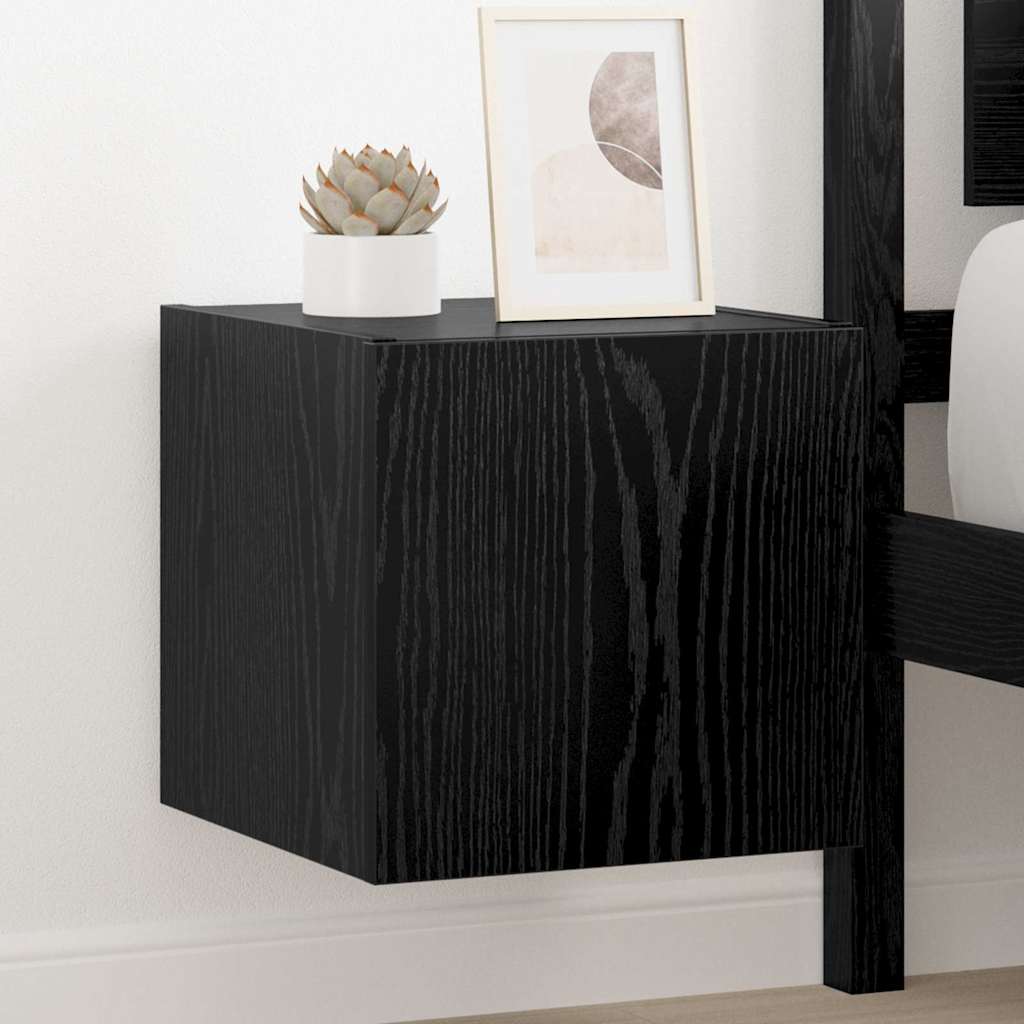 vidaXL TV Wall Cabinet 30.5 x 35 x 30 cm Black Oak Engineered Wood 5