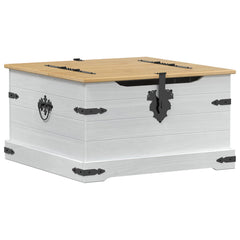 Storage Box "Corona" 78x78x45 cm Solid Wood Pine White