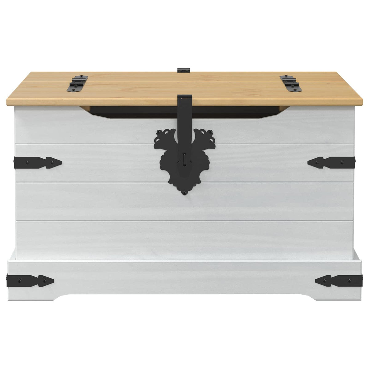 Storage Box "Corona" 78x78x45 cm Solid Wood Pine White