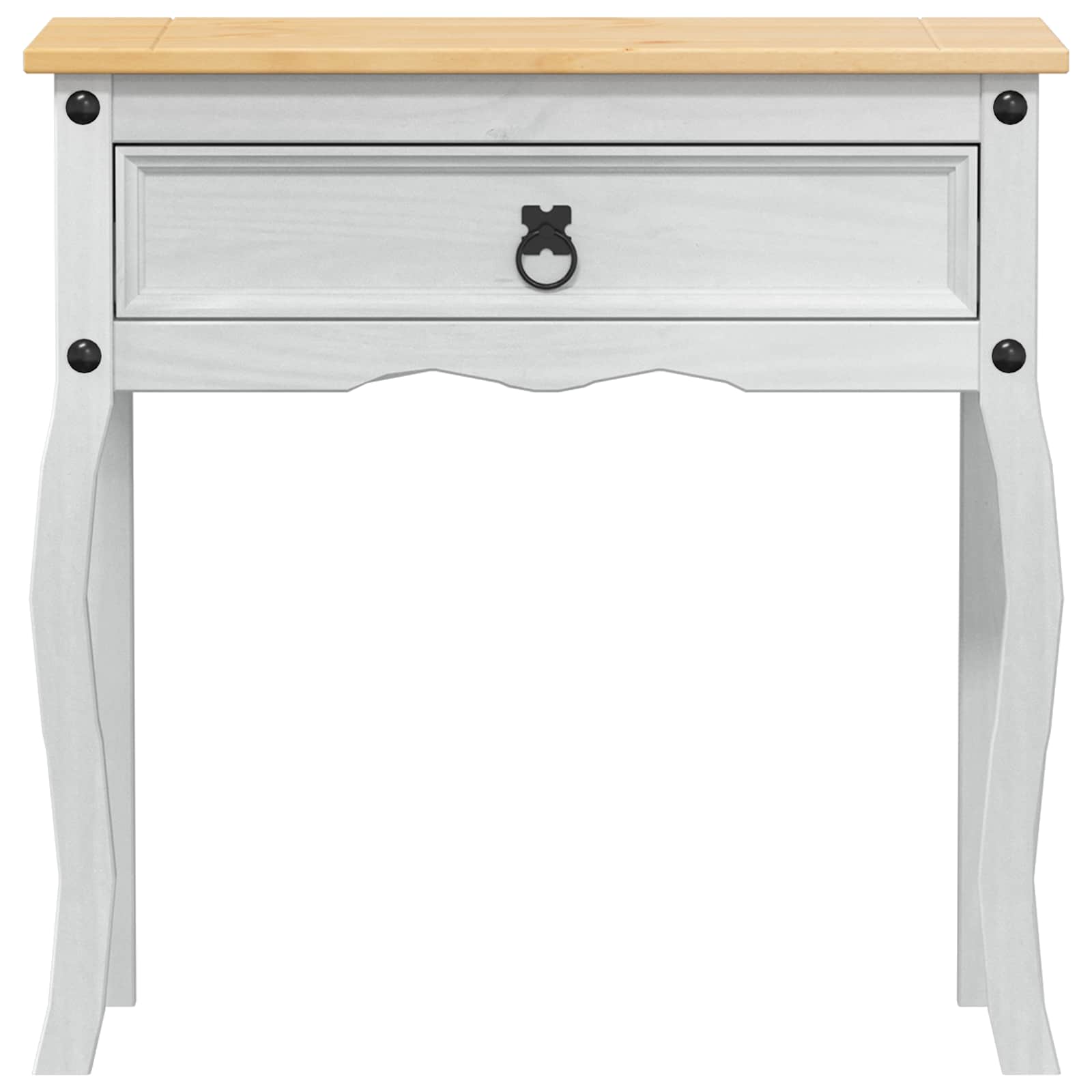 vidaXL Console table White 73 x 35 x 73 cm Solid Pine Wood 4