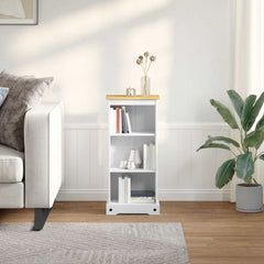 vidaXL Bookcase 46 x 29 x 100 cm Solid Pine Wood White 1