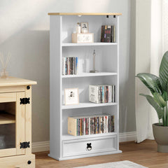 vidaXL CD cabinet White 52 x 17.5 x 103 cm Solid Pine Wood 1