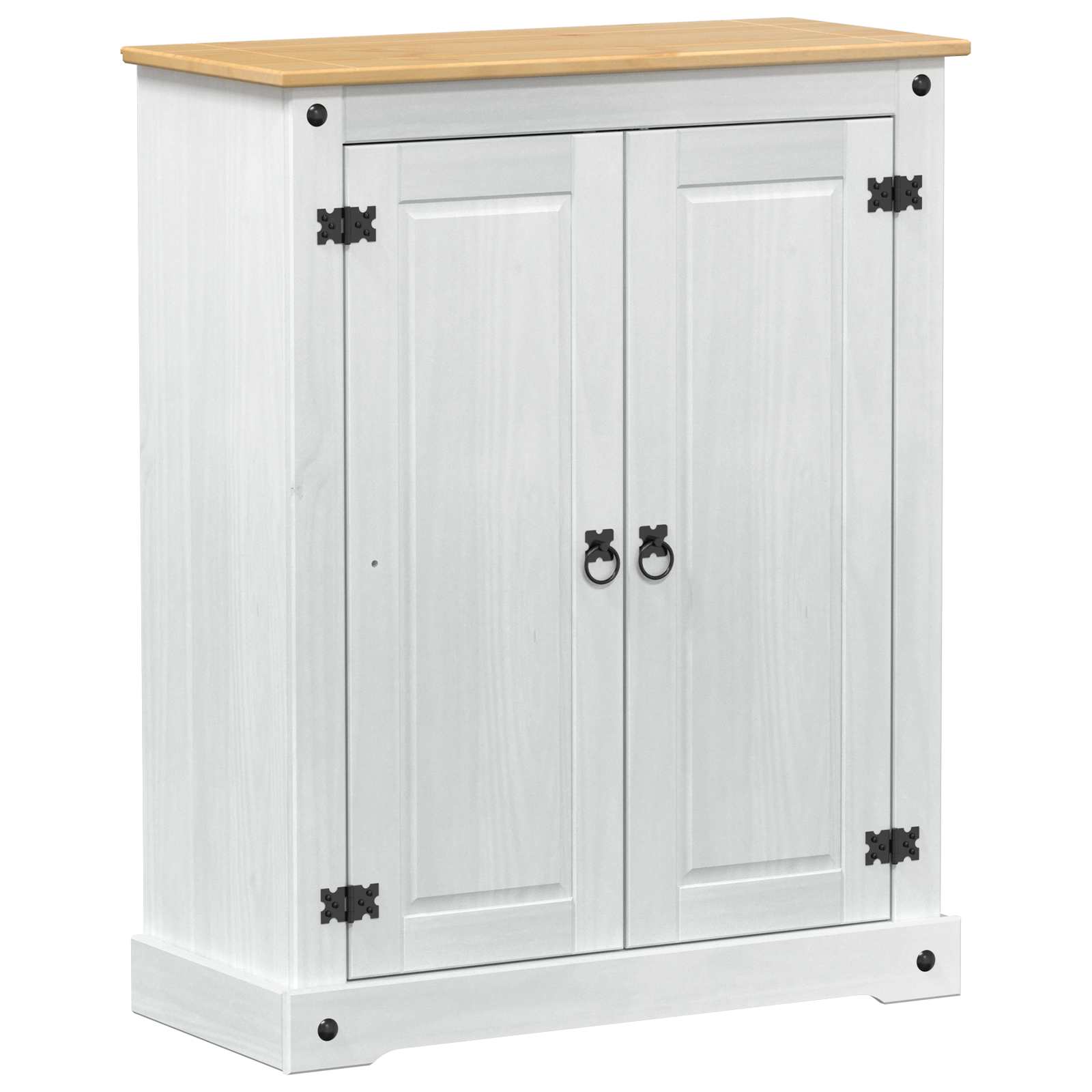 vidaXL Shoe Cabinet with Door White 86 x 38.5 x 108 cm Solid Pine Wood 2