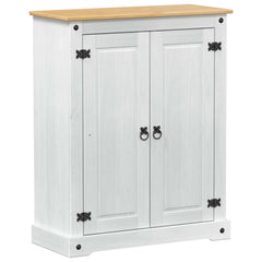vidaXL Shoe Cabinet with Door White 86 x 38.5 x 108 cm Solid Pine Wood 2