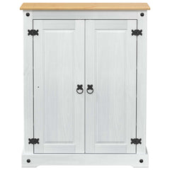 vidaXL Shoe Cabinet with Door White 86 x 38.5 x 108 cm Solid Pine Wood 4