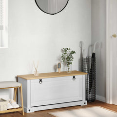 vidaXL Shoe Cabinet Corona White 99 x 32 x 49 cm Solid Pine Wood 1