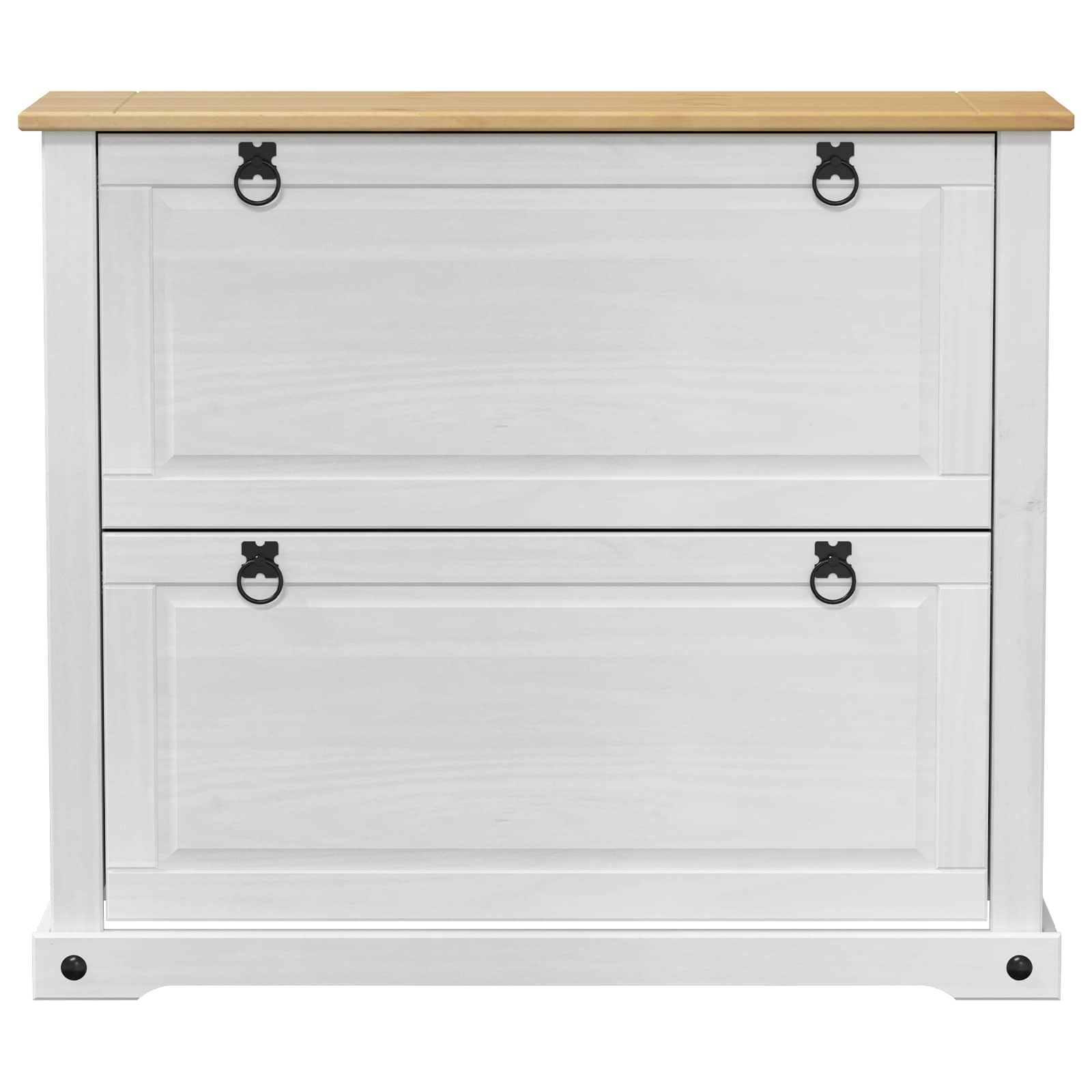 vidaXL Shoe Cabinet Corona White 99 x 32 x 85 cm Solid Pine Wood 4