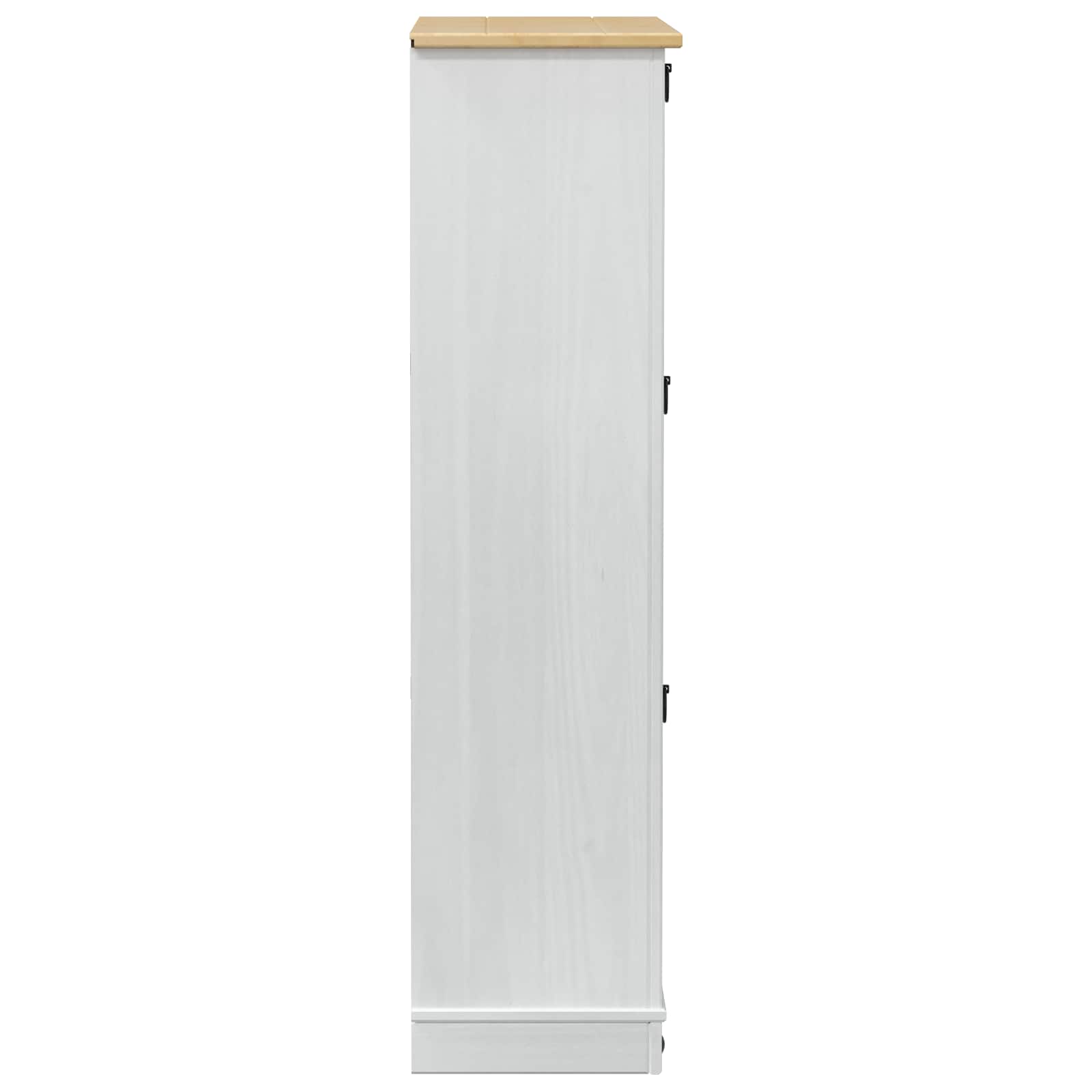 vidaXL Shoe Cabinet Corona White 99 x 32 x 122 cm Solid Pine Wood 5