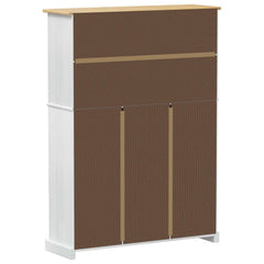 vidaXL Shoe Cabinet Corona White 99 x 32 x 138 cm Solid Pine Wood 6