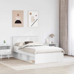 Bed Frame with Headboard 120 x 200 cm Engineered wood White