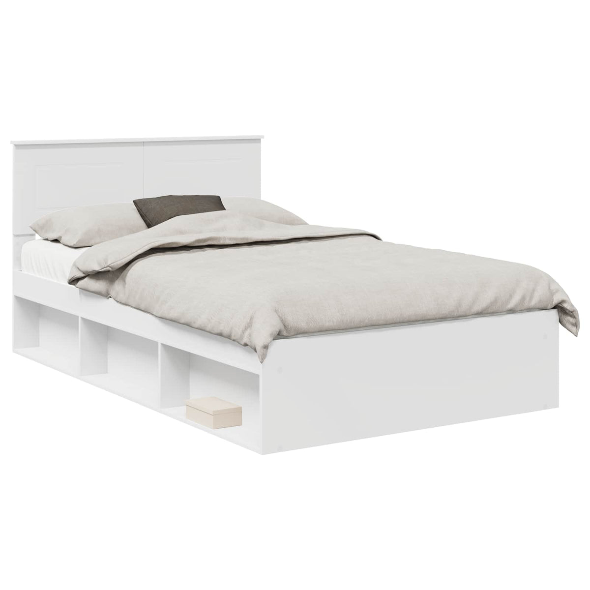 Bed Frame with Headboard 120 x 200 cm Engineered wood White