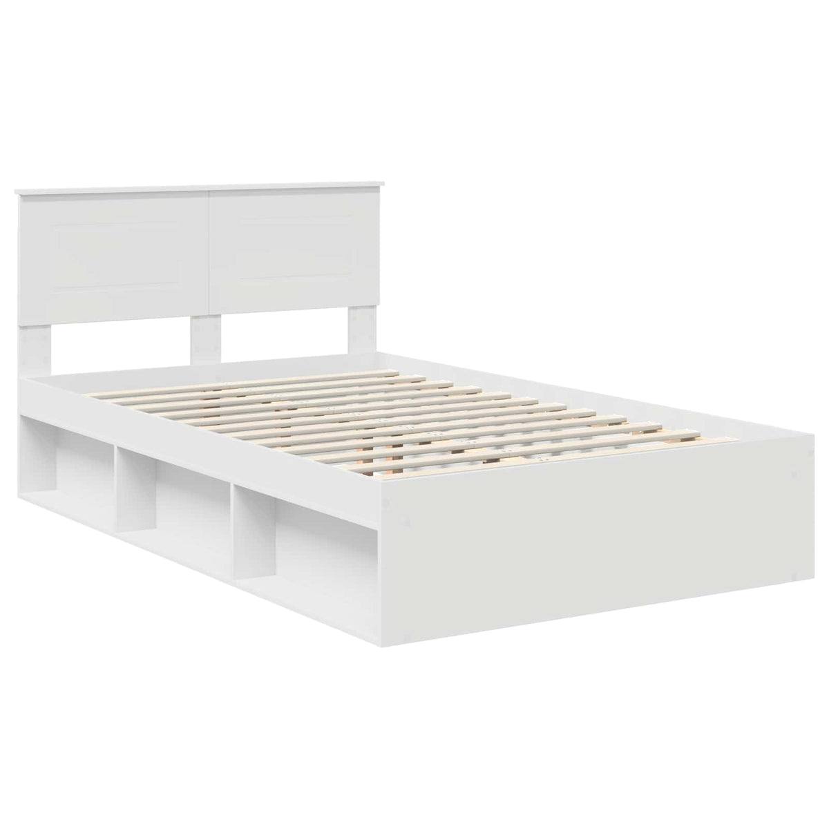 Bed Frame with Headboard 120 x 200 cm Engineered wood White