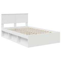 Bed Frame with Headboard 120 x 200 cm Engineered wood White