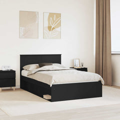Bed Frame with Headboard 120 x 200 cm Engineered wood Black
