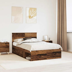 Bed Frame with Headboard 120 x 200 cm Engineered wood Old wood