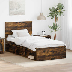 Bed Frame Headboard Engineered wood Smoked oak