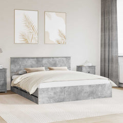Bed Frame Drawer Engineer Wood Length Concrete Grey