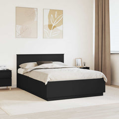 Bed Frame with Headboard Black 150 x 200 cm Engineered Wood 1