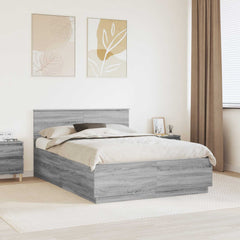 Bed Frame Engineered Wood Length Grey Sonoma