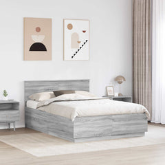 Bed Frame Engineered Wood Length 200 cm Grey Sonoma 160 cm